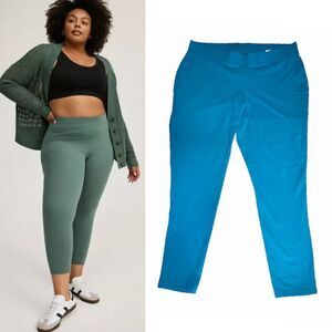 Torrid Turquoise High Waist Pull On Cropped Leggings Plussize 3X